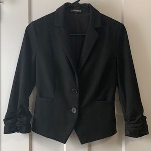 EXPRESS Padded Shoulder 3/4 Sleeve Blazer Jacket